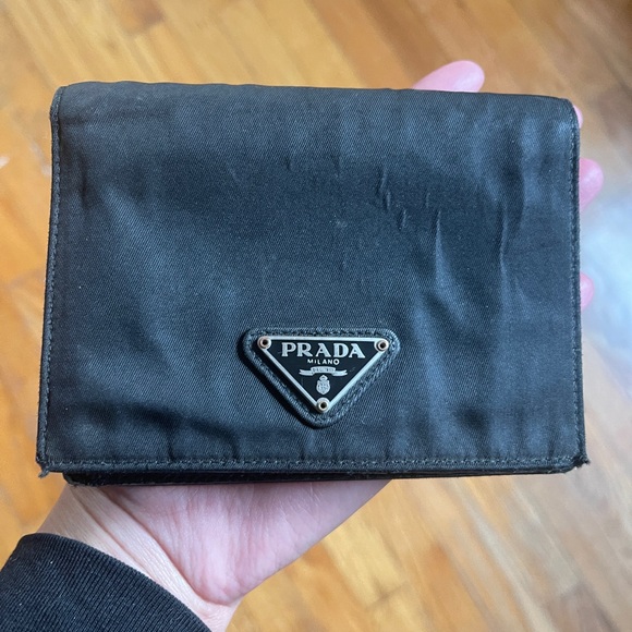 Sold!   ❌ Prada nylon wallet black bifold authentic leather - Picture 11 of 16